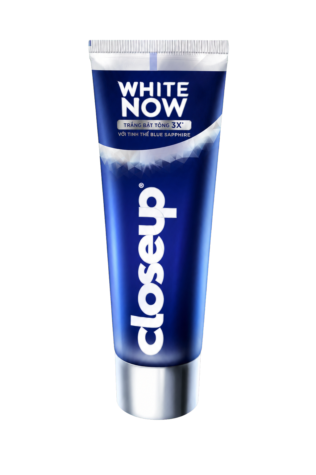 Closeup White Now Blue Sapphire toothpaste tube