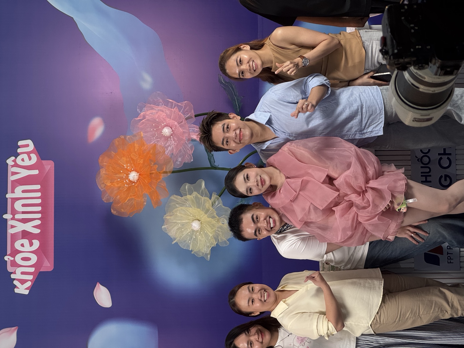 Creator and production team after the pharmacy livestream