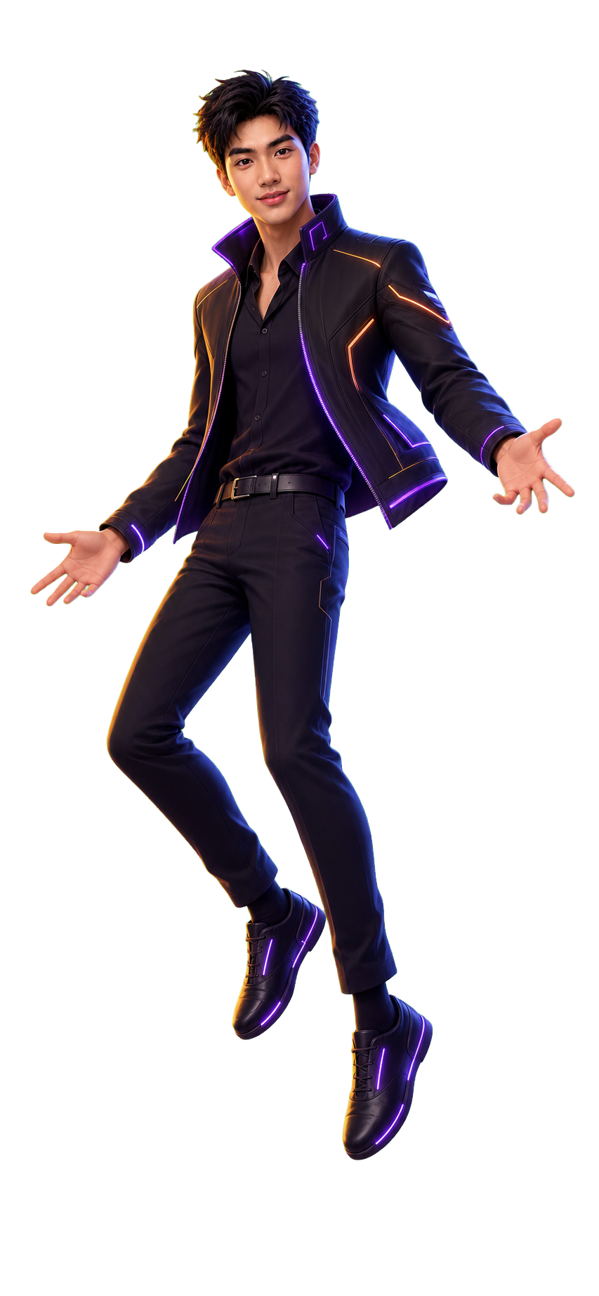 AI character inspired by Pham Minh Duc floating in his creative universe